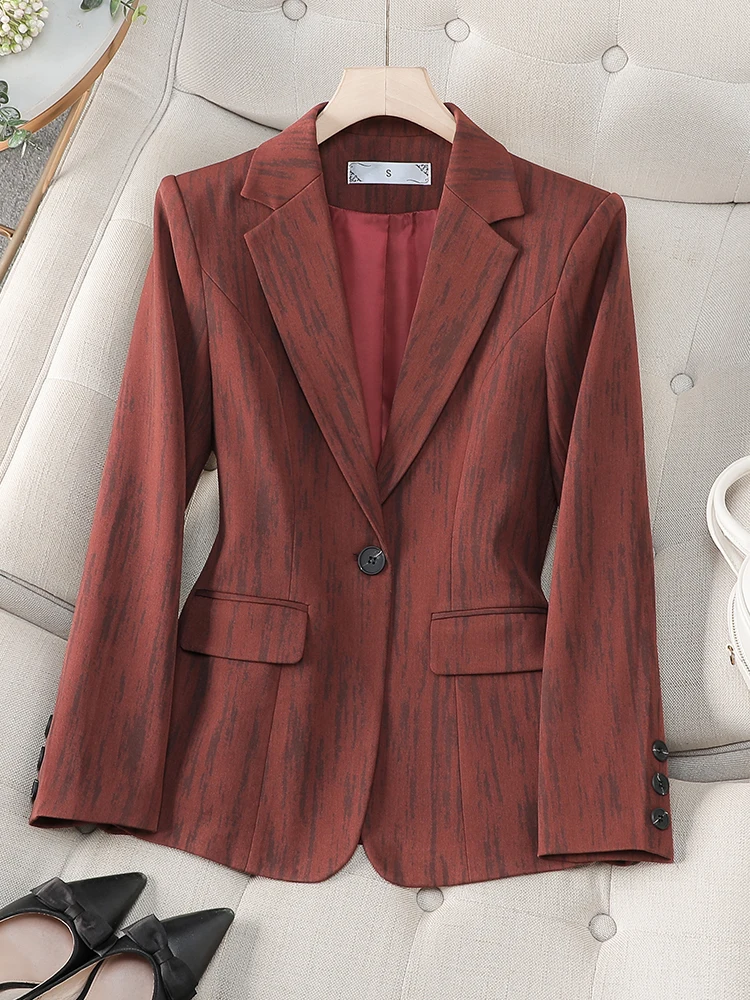 Fashion Ladies Formal Blazer Women Long Sleeve Beige Wine Striped Female Business Work Wear Slim Jacket Autumn Winter
Fashion Ladies Formal Blazer Women Long Sleeve Beige Wine Striped Female Business Work Wear Slim Jacket Autumn Winter