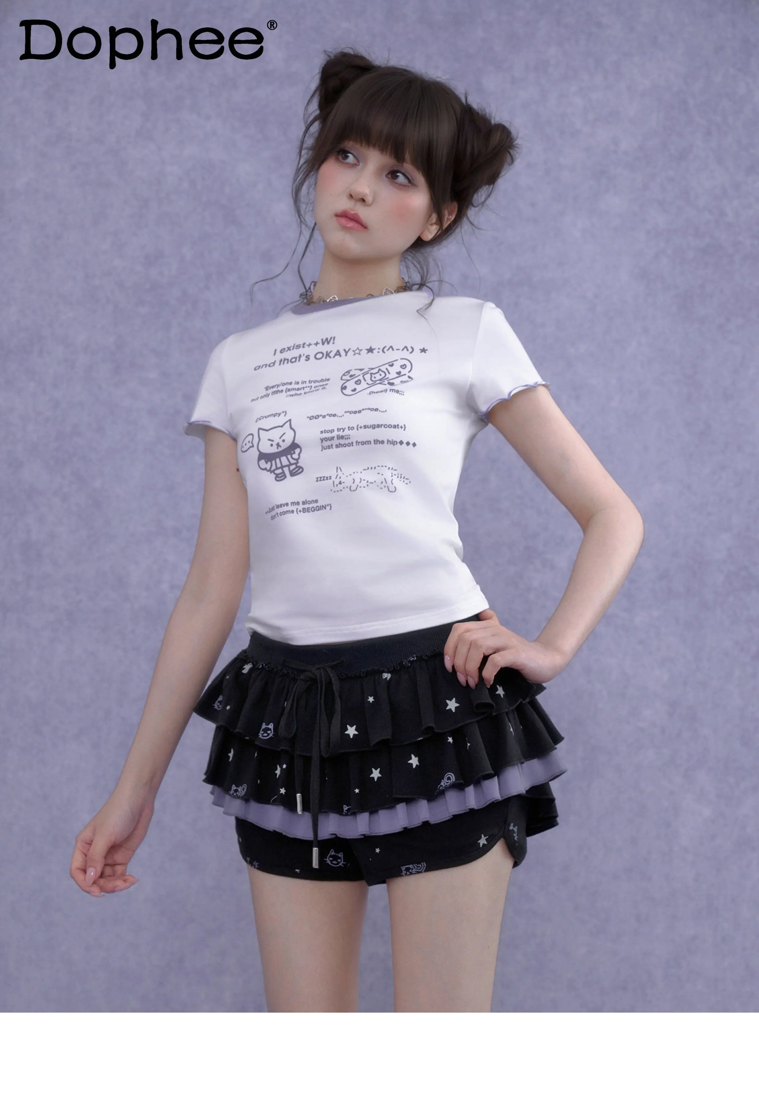 Y2k Japanese Original Sweet Cool Style Black Purple Print Cake Culottes 2026 Cartoon Cute Casual Commuter Style Fluffy Skirt
Y2k Japanese Original Sweet Cool Style Black Purple Print Cake Culottes 2026 Cartoon Cute Casual Commuter Style Fluffy Skirt
