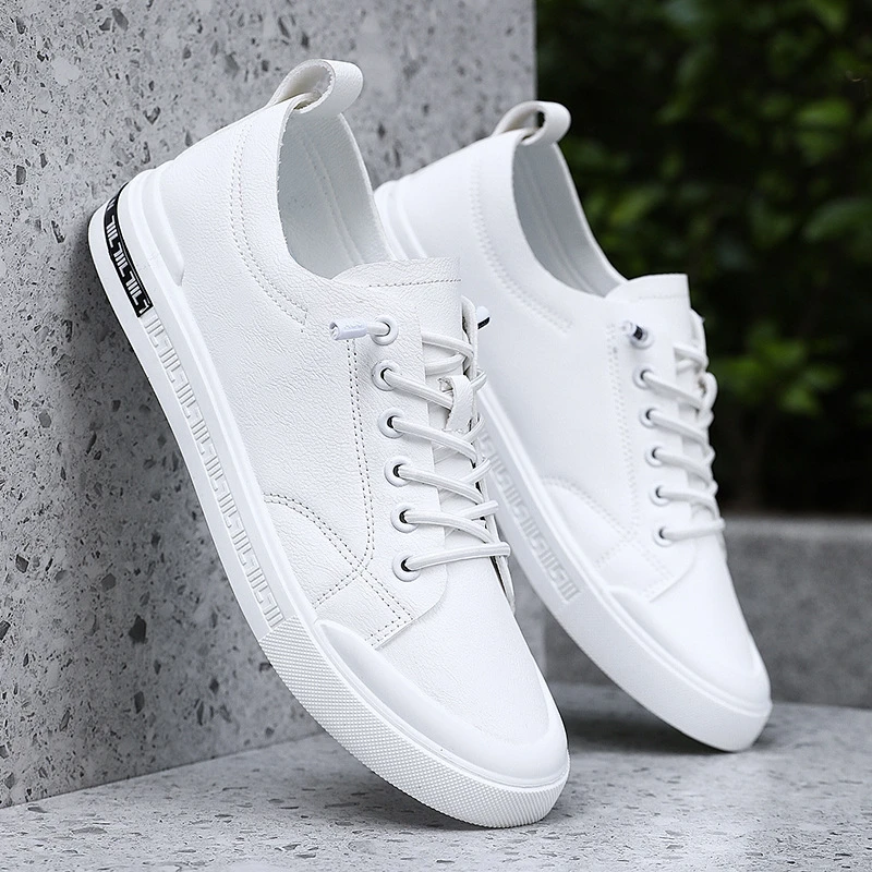 Men'S White Faux Leather Casual Sneakers Low Top Slip On Design Elastic Laces Comfortable Non Slip Sole Versatile Fashionable Sk
Men'S White Faux Leather Casual Sneakers Low Top Slip On Design Elastic Laces Comfortable Non Slip Sole Versatile Fashionable Sk