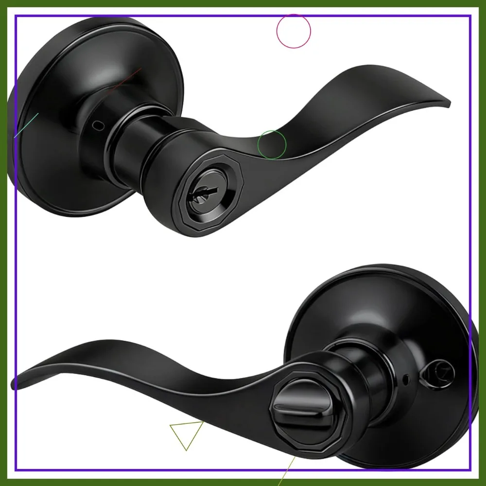 Матовая черная дверная ручка-рычаг с замком и ключом, волнообразный дизайн для внутреннего и наружного использования
Матовая черная дверная ручка-рычаг с замком и ключом, волнообразный дизайн для внутреннего и наружного использования