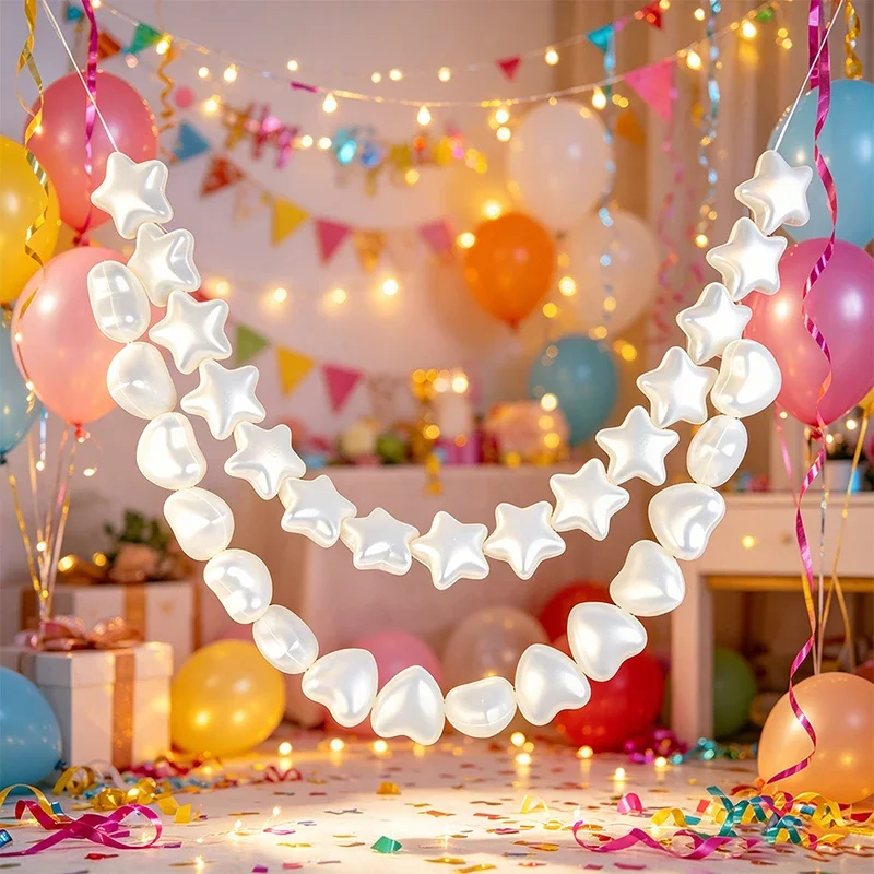 Wedding Backdrop Wall Decor -Simulation Large Pearl Round/Heart-shaped/Star Shaped - DIY Beaded Garland White Ball Pendant Decor
Wedding Backdrop Wall Decor -Simulation Large Pearl Round/Heart-shaped/Star Shaped - DIY Beaded Garland White Ball Pendant Decor