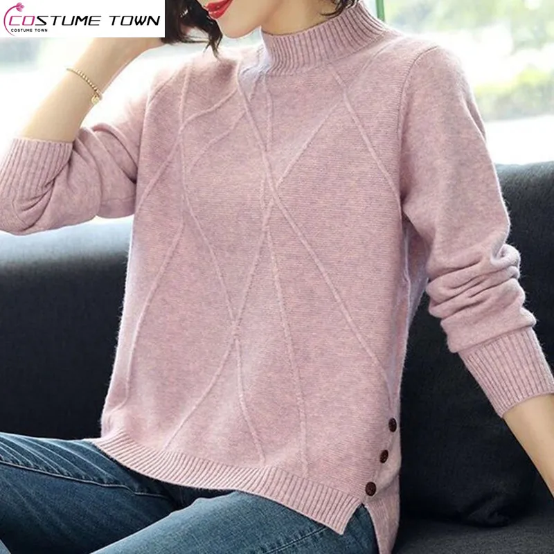 2023 Autumn/Winter Korean Version New Short Half High Neck Thickened Sweater Loose Versatile Knitted Fashion Top
2023 Autumn/Winter Korean Version New Short Half High Neck Thickened Sweater Loose Versatile Knitted Fashion Top