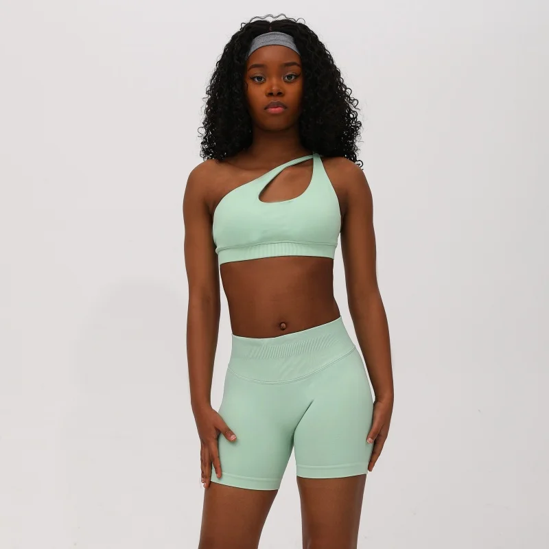 2 Piece Women's Seamless Sport Yoga Set Diagonal Shoulder Bra High Waist Sports Shorts Gym Running Workout Yoga Fitness Suit
2 Piece Women's Seamless Sport Yoga Set Diagonal Shoulder Bra High Waist Sports Shorts Gym Running Workout Yoga Fitness Suit