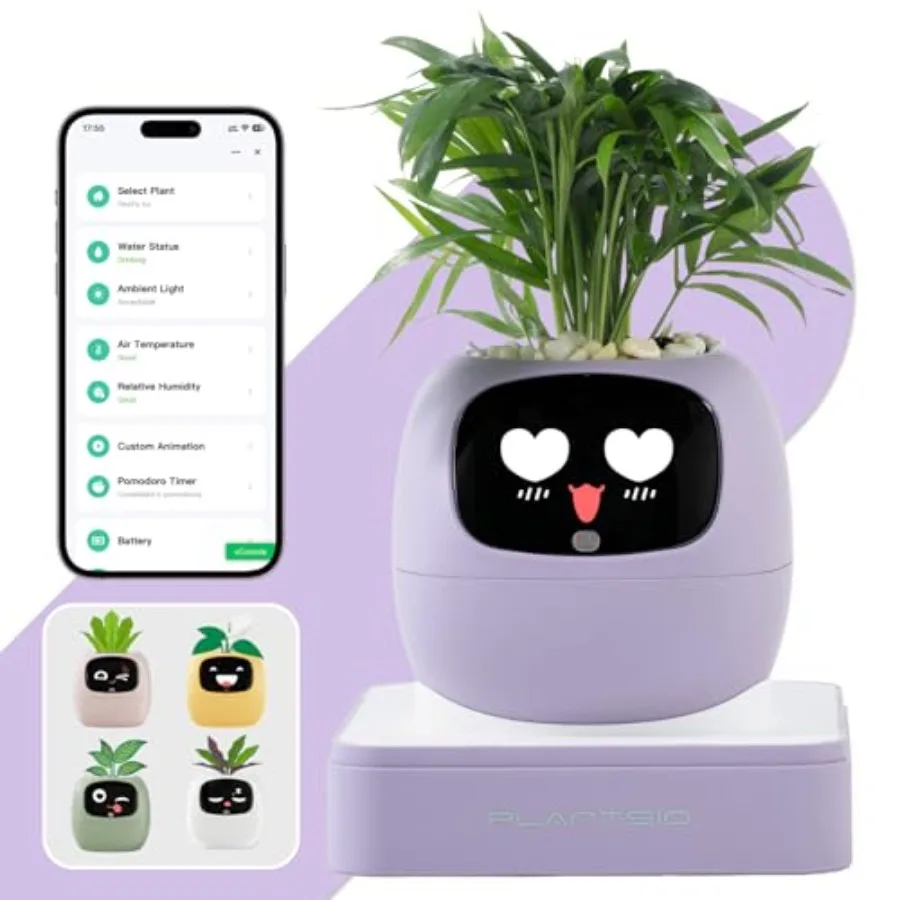 Smart Plant Pot for Home Office Purple Plastic Visual Display Shows Soil Moisture, Water Level, Light Battery, 80ml Self-Wateri
Smart Plant Pot for Home Office Purple Plastic Visual Display Shows Soil Moisture, Water Level, Light Battery, 80ml Self-Wateri