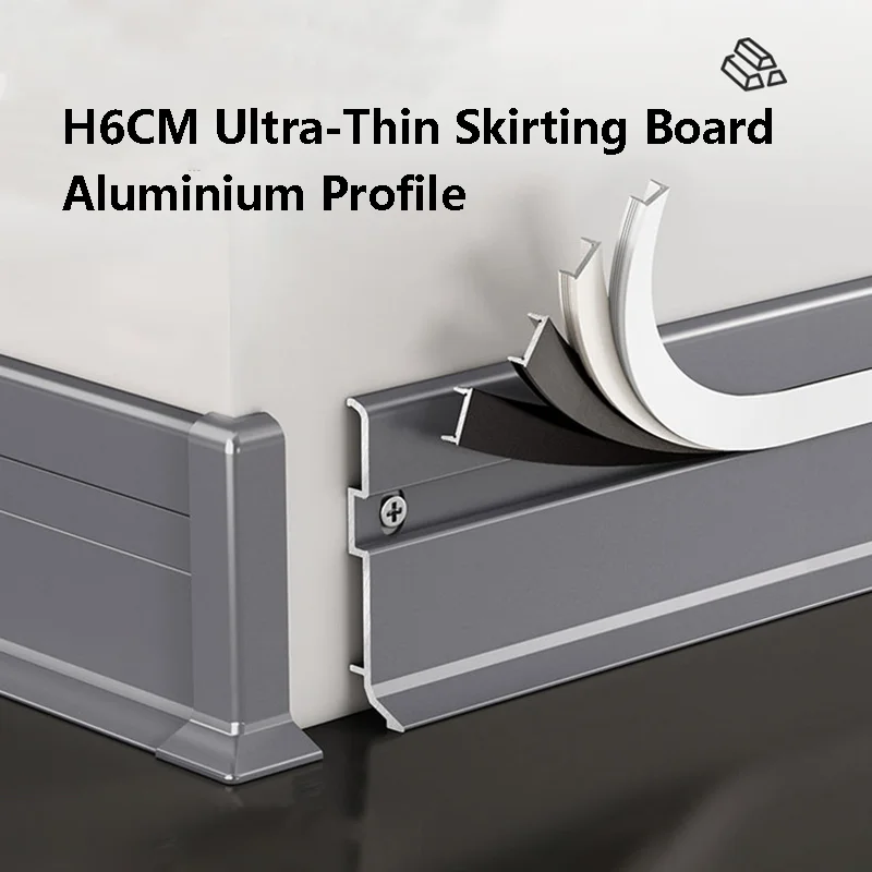 Ultra-Thin Skirting Board Aluminium Profile Channel PC Diffuse Cover Floor Stair Corner Wall Baseboard Hard Strip Light H6CM
Ultra-Thin Skirting Board Aluminium Profile Channel PC Diffuse Cover Floor Stair Corner Wall Baseboard Hard Strip Light H6CM
