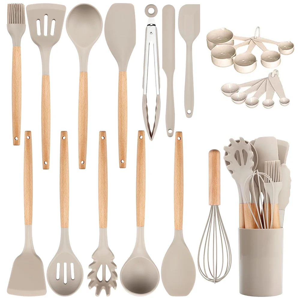 24pcs Silicone Utensil with Wooden Handles,Perfect for Cooking,Non-Stick , Easy to Clean, Kitchen Gadgets for Christmas Gifting
24pcs Silicone Utensil with Wooden Handles,Perfect for Cooking,Non-Stick , Easy to Clean, Kitchen Gadgets for Christmas Gifting