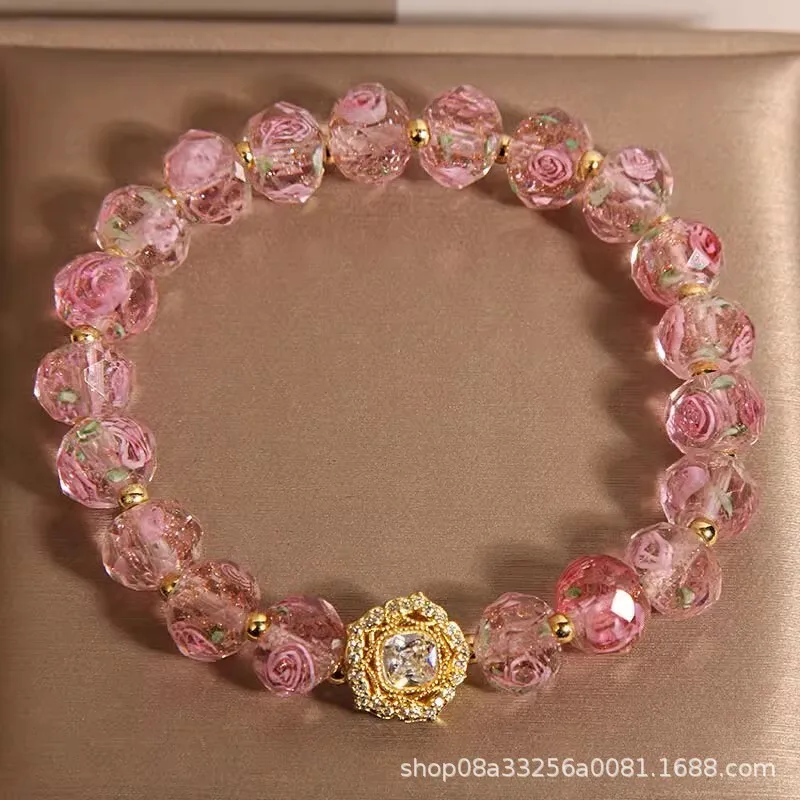 Новый браслет с розовыми кристаллами в китайском стиле, женский легкий роскошный нишевый изысканный браслет из стеклянных бусин с цветком розы, подарок для студентов
Новый браслет с розовыми кристаллами в китайском стиле, женский легкий роскошный нишевый изысканный браслет из стеклянных бусин с цветком розы, подарок для студентов