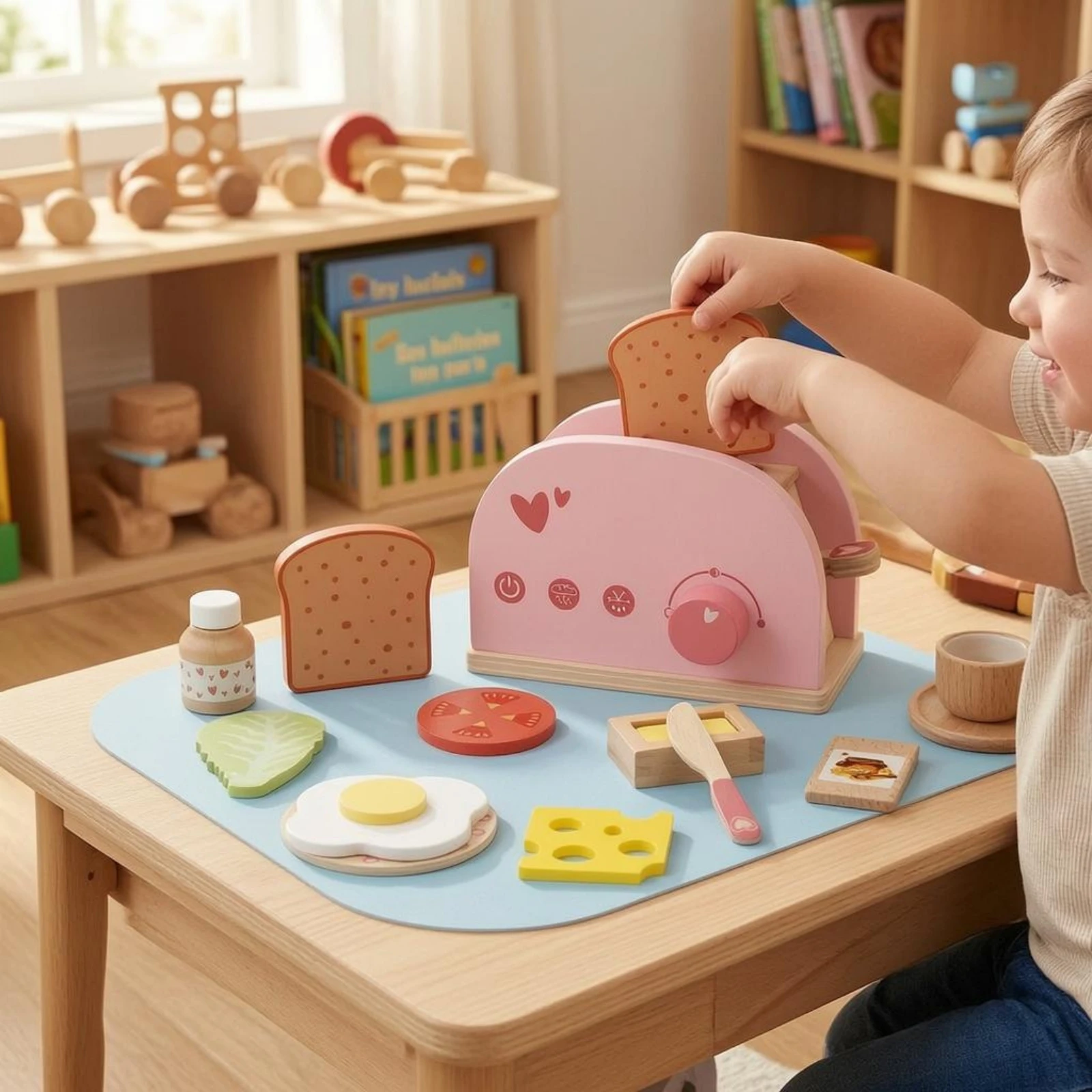 Wooden Bread Maker Toy Compact Tabletop Bread Maker Toy Wooden Pretend Cooking Set Rounded Edges Painted Wood Finish
Wooden Bread Maker Toy Compact Tabletop Bread Maker Toy Wooden Pretend Cooking Set Rounded Edges Painted Wood Finish