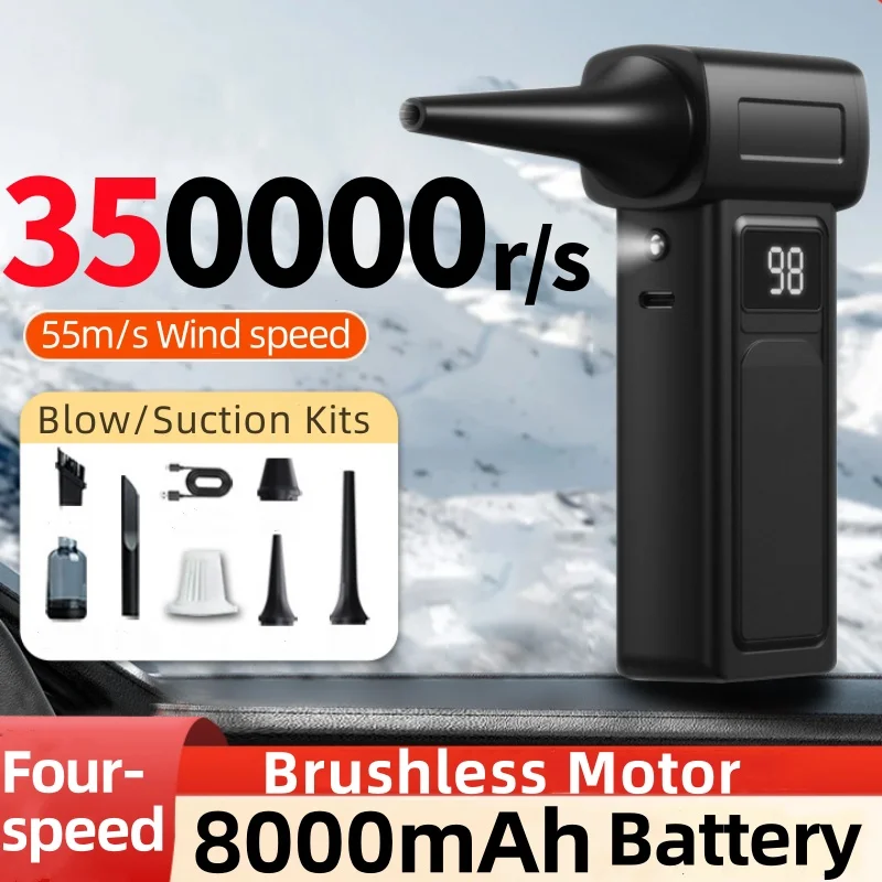 Powerful Air Blower 350000RPM Mini Turbo Jet Fan High Speed Turbo Violent Fan Brushless Motor Handheld Duct Fan PC Cleaning Tool
Powerful Air Blower 350000RPM Mini Turbo Jet Fan High Speed Turbo Violent Fan Brushless Motor Handheld Duct Fan PC Cleaning Tool