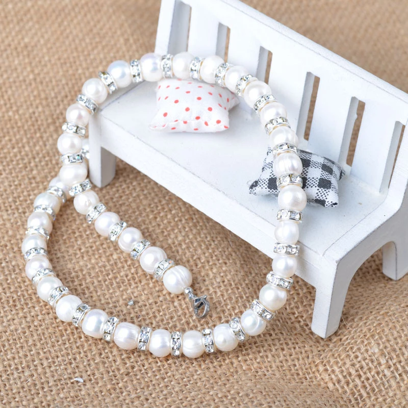 9-10mm drill hole near-round white cultured pearl necklace finished product clothing accessory set
9-10mm drill hole near-round white cultured pearl necklace finished product clothing accessory set