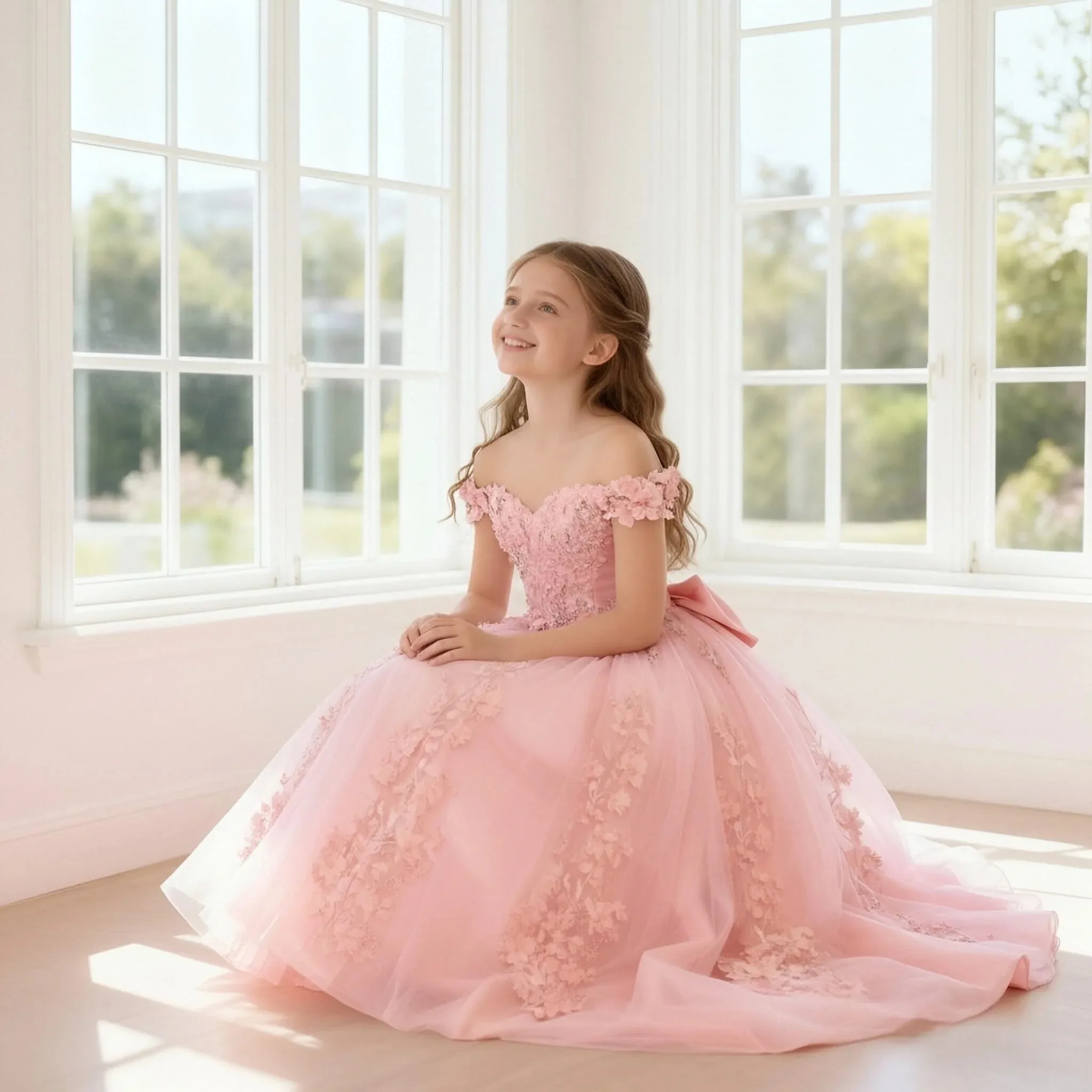 Communion Dress Pink Satin Ruffled Flower Girl Dress Toddlers O Neck Balloon Sleeves Princess Custom Wedding Party Ball Gown
Communion Dress Pink Satin Ruffled Flower Girl Dress Toddlers O Neck Balloon Sleeves Princess Custom Wedding Party Ball Gown