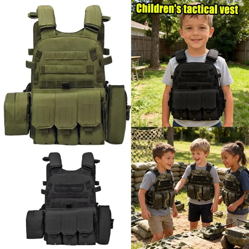 Children Tactical Vest Adjustable Airsoft Paintball Vest Military Combat Vest For Outdoor CS Game Cosplay Roleplay Kids Gear
Children Tactical Vest Adjustable Airsoft Paintball Vest Military Combat Vest For Outdoor CS Game Cosplay Roleplay Kids Gear