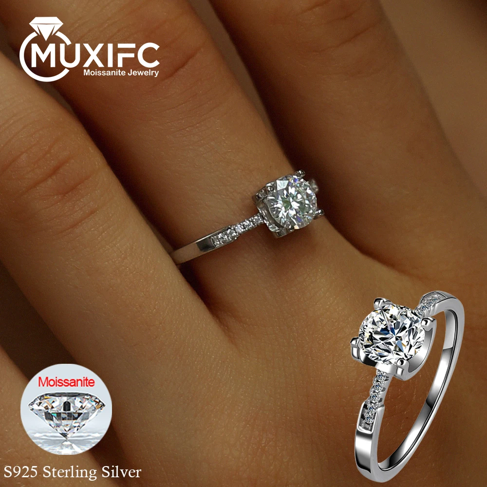 MUXIFC 1 CT Round Cut Moissanite Wedding Ring for Women 925 Sterling Silver Engagement Band D Color Lab Diamond Fine Jewelry
MUXIFC 1 CT Round Cut Moissanite Wedding Ring for Women 925 Sterling Silver Engagement Band D Color Lab Diamond Fine Jewelry