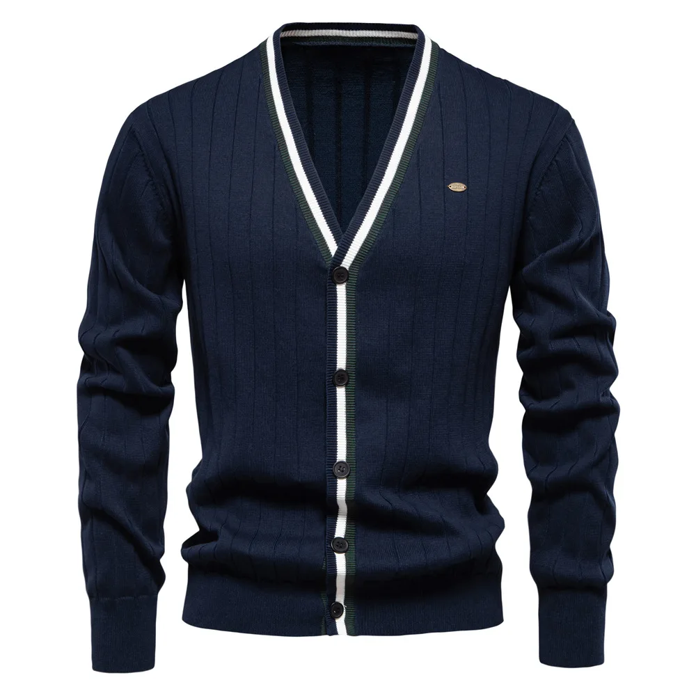 2026 New Fashion Autumn Winter Men's Contrast Color Casual Trendy Single-breasted V-neck Long Sleeve Knitted Cardigans Sweaters
2026 New Fashion Autumn Winter Men's Contrast Color Casual Trendy Single-breasted V-neck Long Sleeve Knitted Cardigans Sweaters