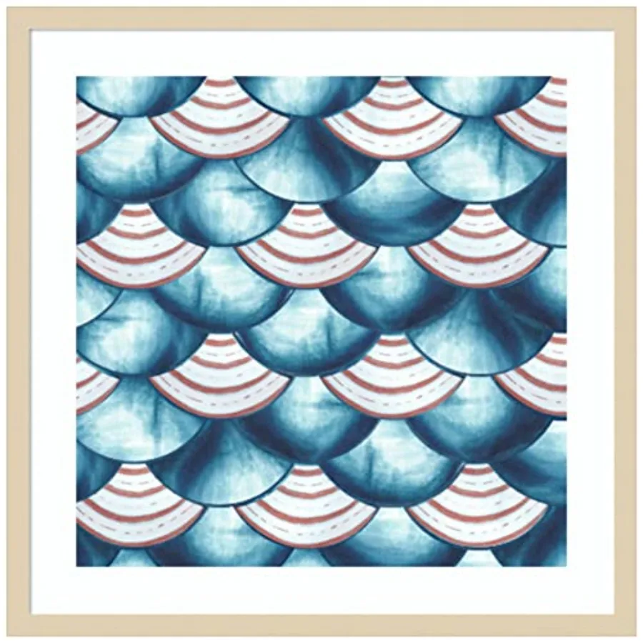 Framed wall art print for living room: chinoiserie abstract fish scales design on premium matte paper, ivory frame, elegant tex
Framed wall art print for living room: chinoiserie abstract fish scales design on premium matte paper, ivory frame, elegant tex