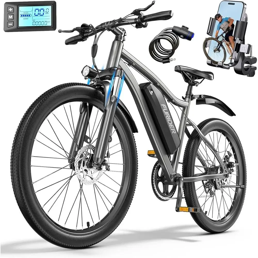 26 Adult Commuter E-Bikes: 5-Level Assist, 7-Speed, 25MPH, 720W, 375Wh, 50-Mile Range, Lockable Suspension
26 Adult Commuter E-Bikes: 5-Level Assist, 7-Speed, 25MPH, 720W, 375Wh, 50-Mile Range, Lockable Suspension