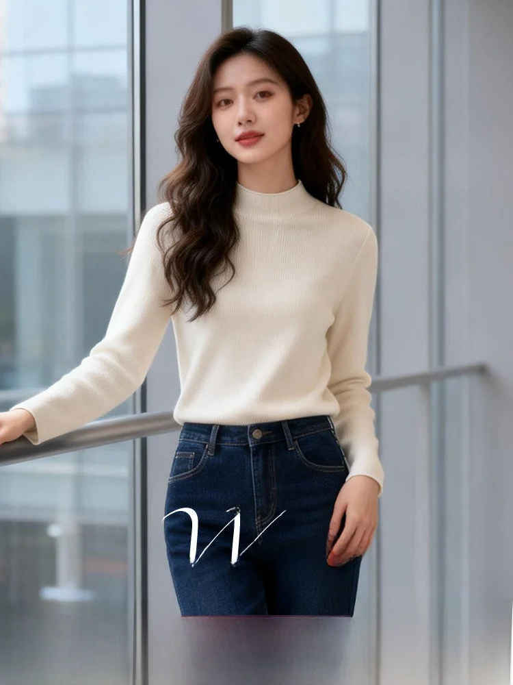 Женская трикотажная кофта больших размеров с высоким воротником, облегающая, для повседневной носки, весенняя новинка
Женская трикотажная кофта больших размеров с высоким воротником, облегающая, для повседневной носки, весенняя новинка