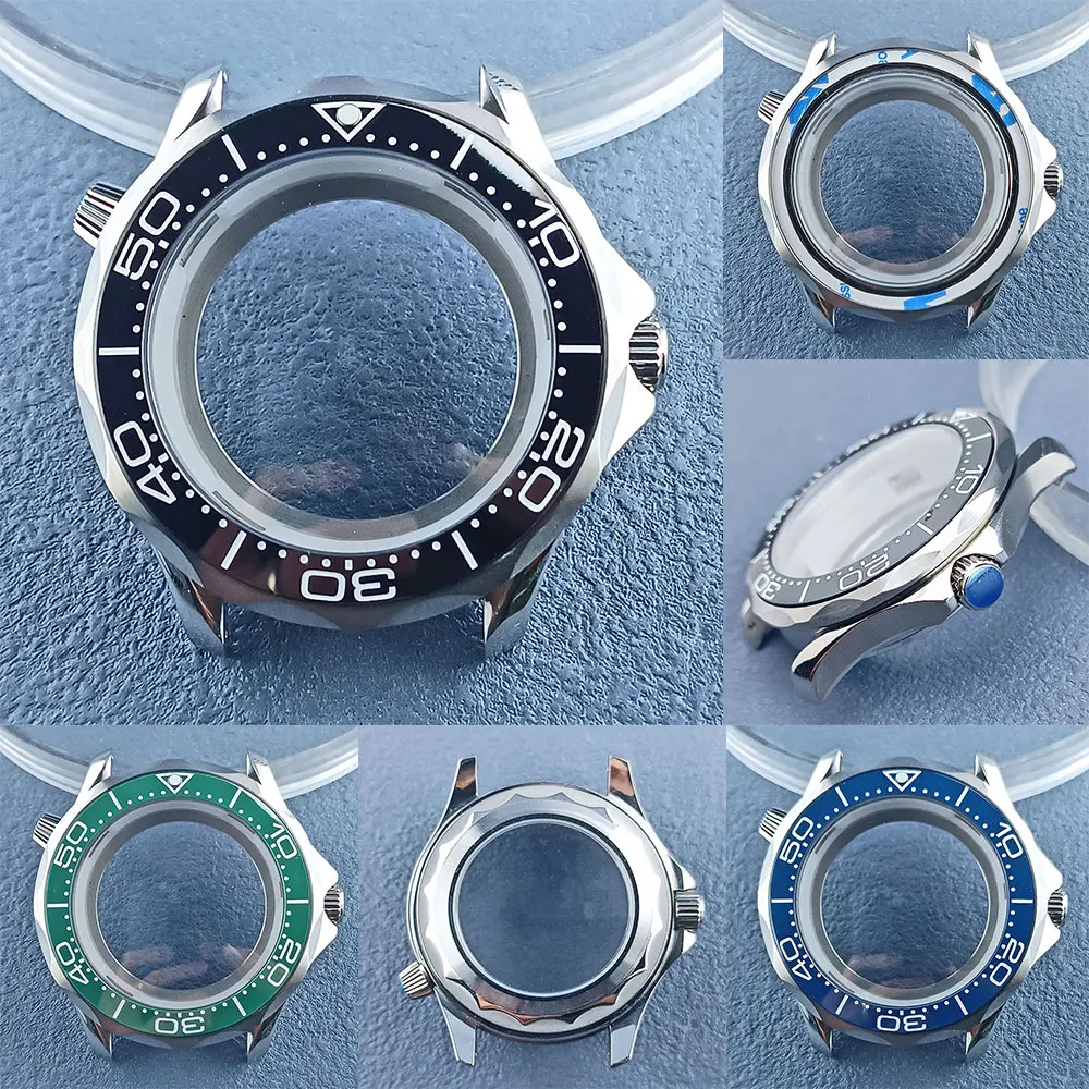41mm Seamaster watch 316L stainless steel sapphire glass case with transparent back cover suitable for NH35 automatic movement
41mm Seamaster watch 316L stainless steel sapphire glass case with transparent back cover suitable for NH35 automatic movement