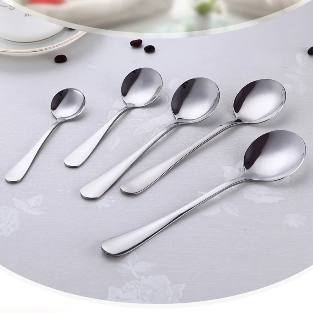 Round Spoon Cappuccino Teaspoon Premium Quality Stainless Steel Soup Spoons Stirring Coffee 
Round Spoon Cappuccino Teaspoon Premium Quality Stainless Steel Soup Spoons Stirring Coffee