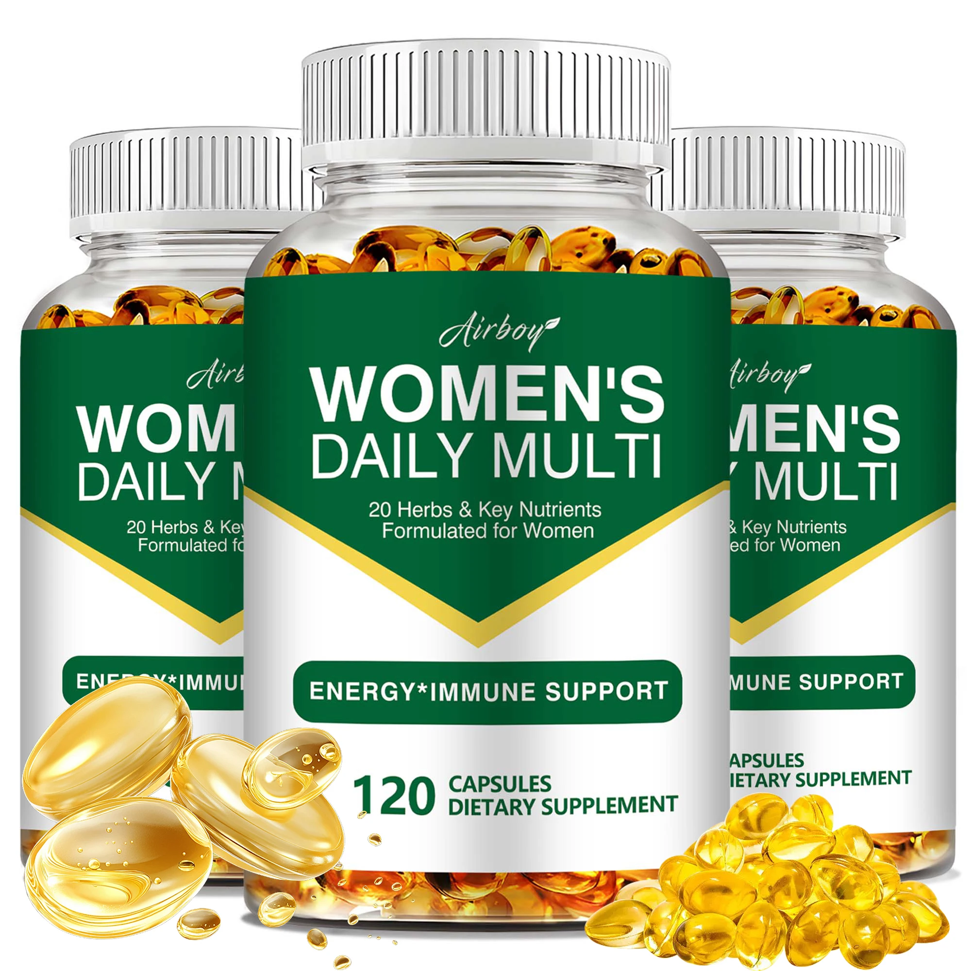 Women's Daily Multivitamin - Promotes Liver Health, Boosts Energy, Supports Bone, Heart and Brain Health, Repairs Skin, Non-GMO
Women's Daily Multivitamin - Promotes Liver Health, Boosts Energy, Supports Bone, Heart and Brain Health, Repairs Skin, Non-GMO