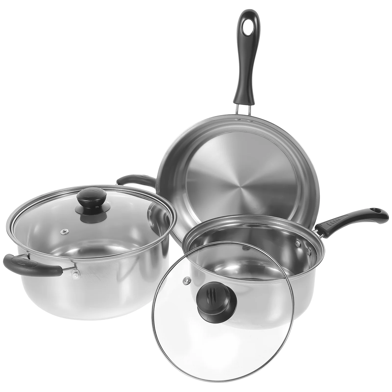 Stainless Steel Cookware Set Lid Milk Steamer Small Saucepan Frying Pan Practical Perfect for Daily Cooking for Kitchen
Stainless Steel Cookware Set Lid Milk Steamer Small Saucepan Frying Pan Practical Perfect for Daily Cooking for Kitchen