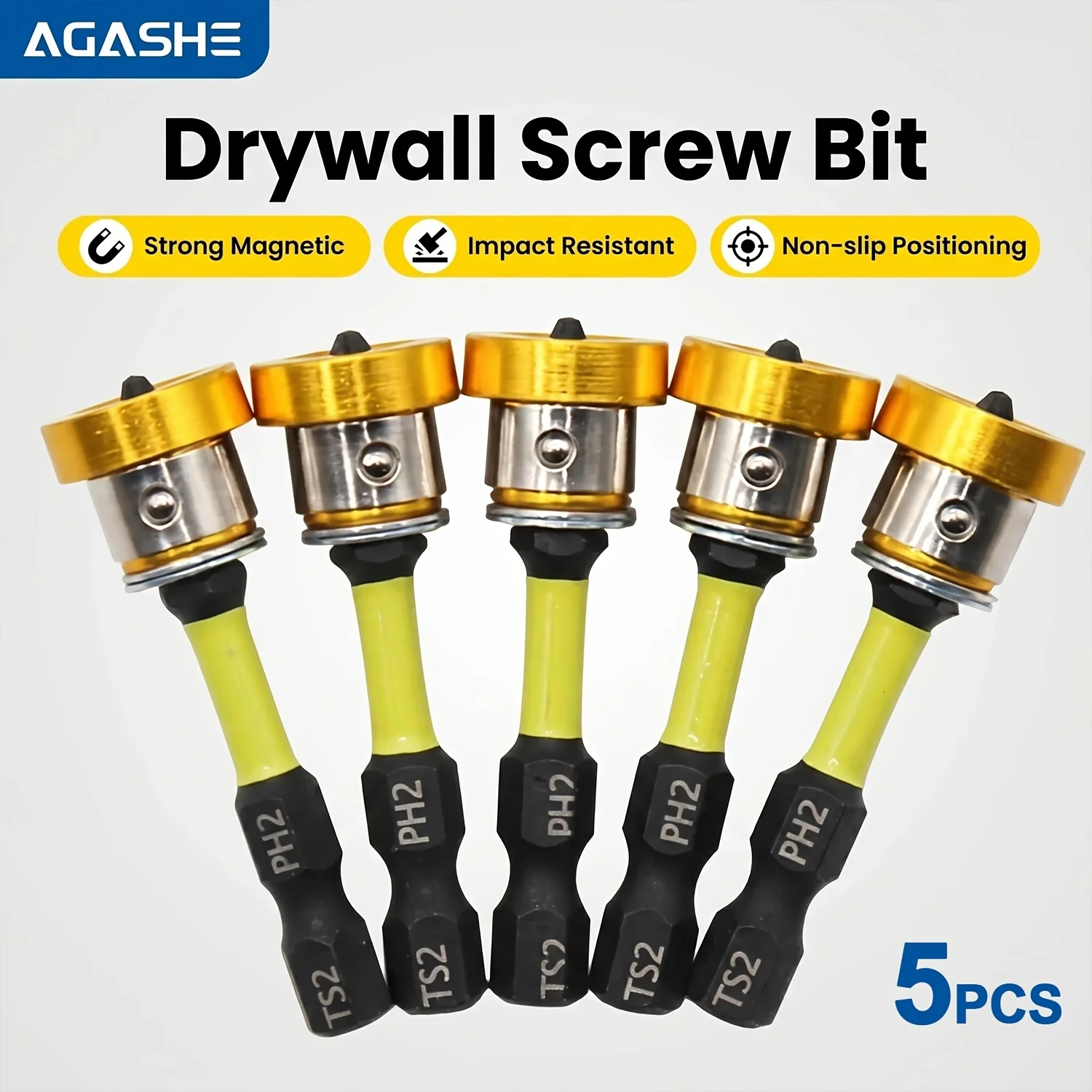 AGASHE 5Pcs PH2 Magnetic Screwdriver Bits 1/4" Hex Shank Non-slip Drill Bits for Drywall Construction Installation
AGASHE 5Pcs PH2 Magnetic Screwdriver Bits 1/4" Hex Shank Non-slip Drill Bits for Drywall Construction Installation