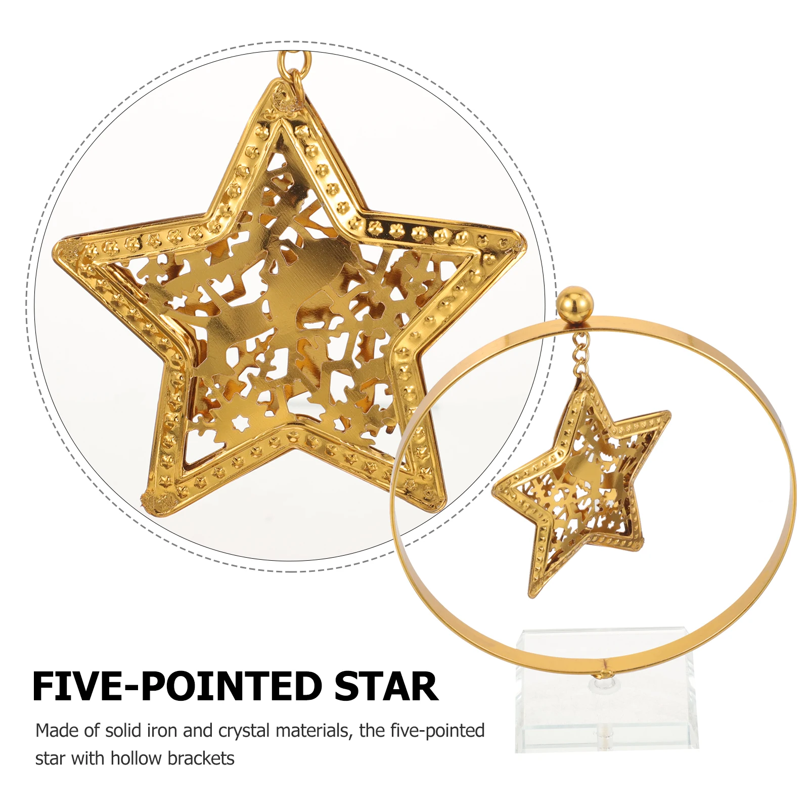 Five-Pointed Star Tabletop Decoration Metal Crystal Desktop Ornament Star Craft Gift Christmas Table Decor 
Five-Pointed Star Tabletop Decoration Metal Crystal Desktop Ornament Star Craft Gift Christmas Table Decor
