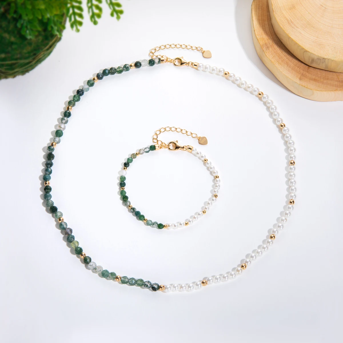 AliMoss Moss Agate Beads Neckalces 925 Sterling Silver White Shell Pearl Bracelet Set for Women Anniversary Gifts
AliMoss Moss Agate Beads Neckalces 925 Sterling Silver White Shell Pearl Bracelet Set for Women Anniversary Gifts