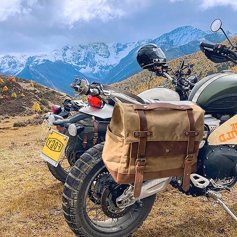 Retro locomotive bag universal waterproof side motorcycle camel knight messenger large canvas helmet bag
Retro locomotive bag universal waterproof side motorcycle camel knight messenger large canvas helmet bag