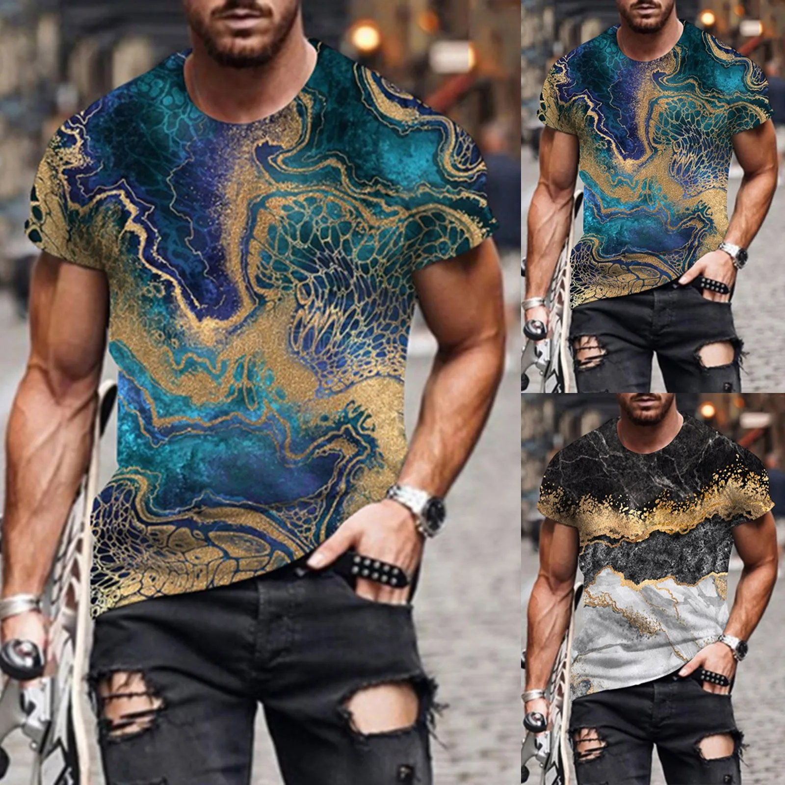 Men Spring Summer Top Shirt Daily O Neck Printed Short Sleeve Street Wear Blouse Tops Cardigan Blouses European Style
Men Spring Summer Top Shirt Daily O Neck Printed Short Sleeve Street Wear Blouse Tops Cardigan Blouses European Style
