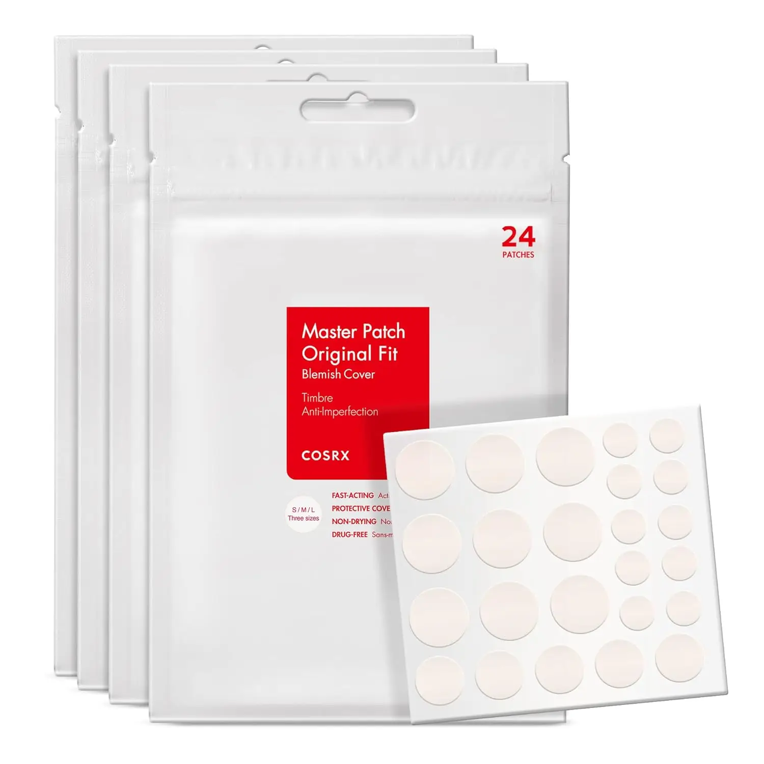 Hydrocolloid Acne Patches (96 Count) - 3 Sizes for Blemishes & Zits, Spot Stickers for Face & Body
Hydrocolloid Acne Patches (96 Count) - 3 Sizes for Blemishes & Zits, Spot Stickers for Face & Body