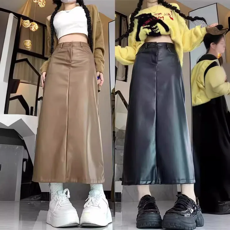 Women PU Leather Solid Skirt Women 2025 Spring Street Fashion Clothes High Waist A-Line Back Split Skirts Slim Long Skirts
Women PU Leather Solid Skirt Women 2025 Spring Street Fashion Clothes High Waist A-Line Back Split Skirts Slim Long Skirts