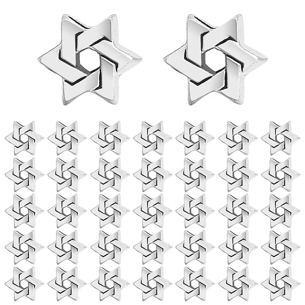 100Pcs Style Alloy European Beads Large Hole Beads Star of David Silver 10.5x9x7.5mm Hole: 4.7mm
100Pcs Style Alloy European Beads Large Hole Beads Star of David Silver 10.5x9x7.5mm Hole: 4.7mm