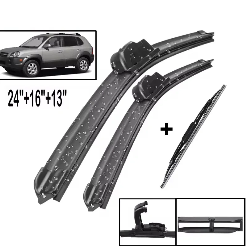 Wiper Front & Rear Wiper Blades Set Kit For Hyundai Tucson JM 2004 - 2009 Windshield Windscreen Window 24"+16"+13"
Wiper Front & Rear Wiper Blades Set Kit For Hyundai Tucson JM 2004 - 2009 Windshield Windscreen Window 24"+16"+13"