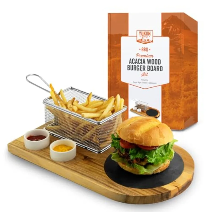 ™ Burger Serving Set Perfect For Foodies Burger Lovers and Tablescapes Includes Premium Acacia Wood Board With Slate Stainless
™ Burger Serving Set Perfect For Foodies Burger Lovers and Tablescapes Includes Premium Acacia Wood Board With Slate Stainless
