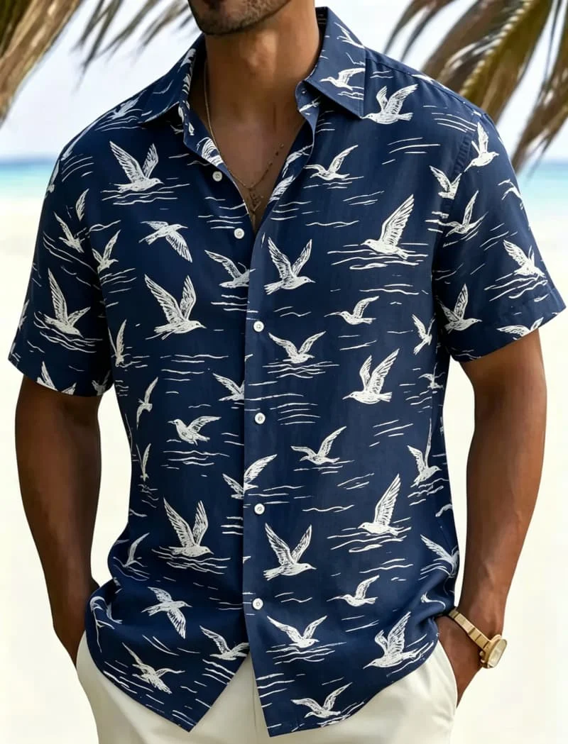 Men's Nautical Ocean Print Hawaiian Shirt, Perfect for Beach Vacations, Summer Festivals, and Laid-Back Coastal Style
Men's Nautical Ocean Print Hawaiian Shirt, Perfect for Beach Vacations, Summer Festivals, and Laid-Back Coastal Style