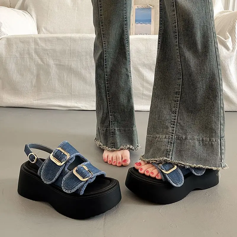 Summer Wear A High-end and Elegant Thick-soled Sandal Women New and Versatile Roman Wedge Heel Shoes,Fashionable Women's Sandals
Summer Wear A High-end and Elegant Thick-soled Sandal Women New and Versatile Roman Wedge Heel Shoes,Fashionable Women's Sandals