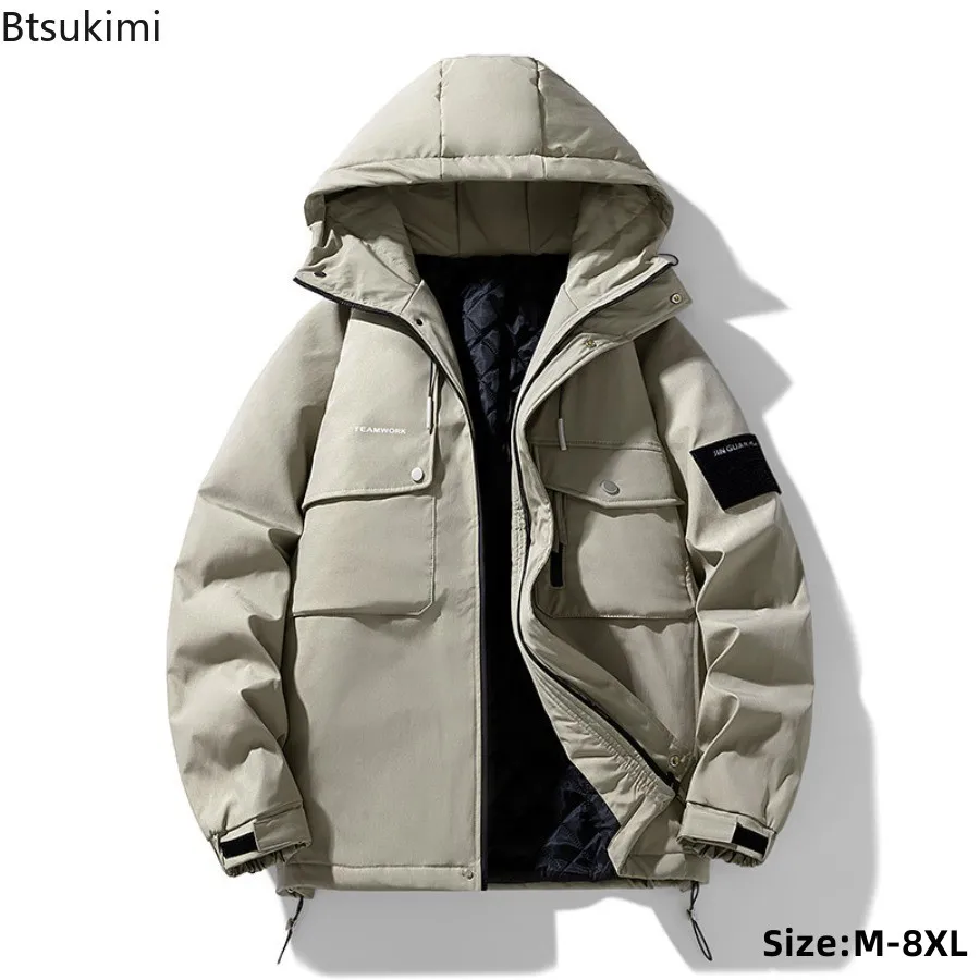 New Men's Winter Cotton-padded Jackets Korean Style Multi-Pockets Hooded Windbreak Jackets Male Warm Casual Parkas Oversized 8XL
New Men's Winter Cotton-padded Jackets Korean Style Multi-Pockets Hooded Windbreak Jackets Male Warm Casual Parkas Oversized 8XL