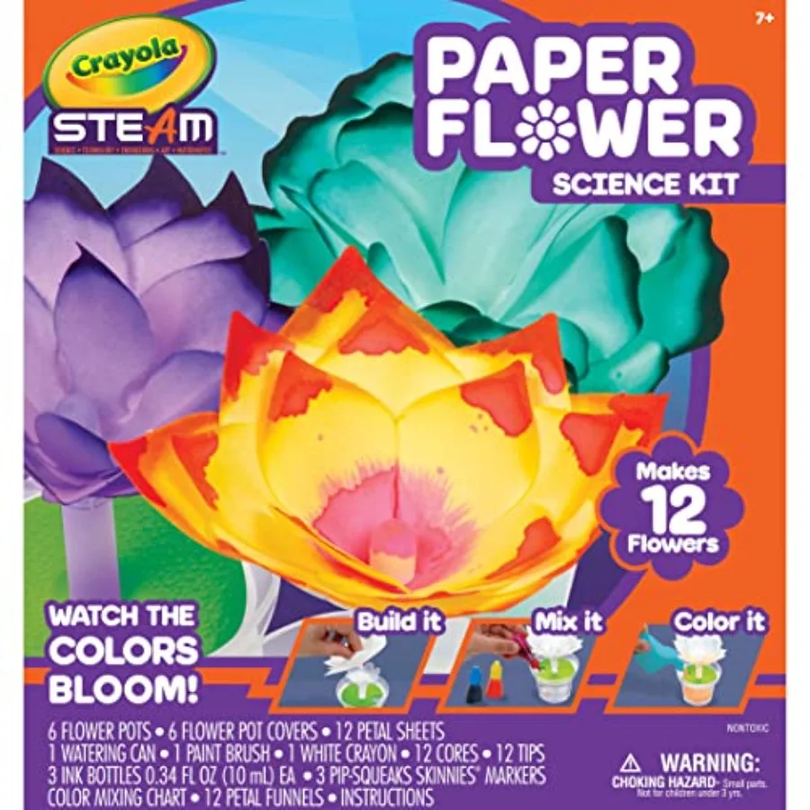 Paper Flower Science Kit, Color Changing Flowers, Gift for Ages 7, 8, 9, 10
Paper Flower Science Kit, Color Changing Flowers, Gift for Ages 7, 8, 9, 10
