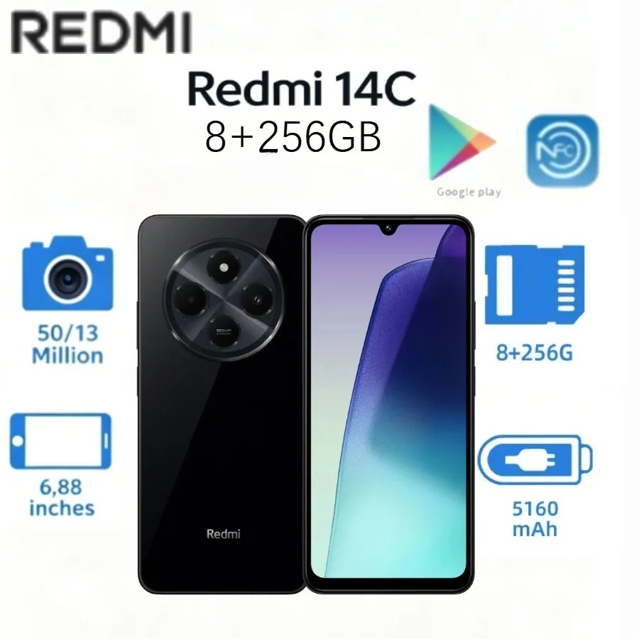 20260new Redmi 14C 2026 Smartphone 8+256GB High-Resolution 50MP Dual Camera 120Hz Display 5160mAh Battery
20260new Redmi 14C 2026 Smartphone 8+256GB High-Resolution 50MP Dual Camera 120Hz Display 5160mAh Battery