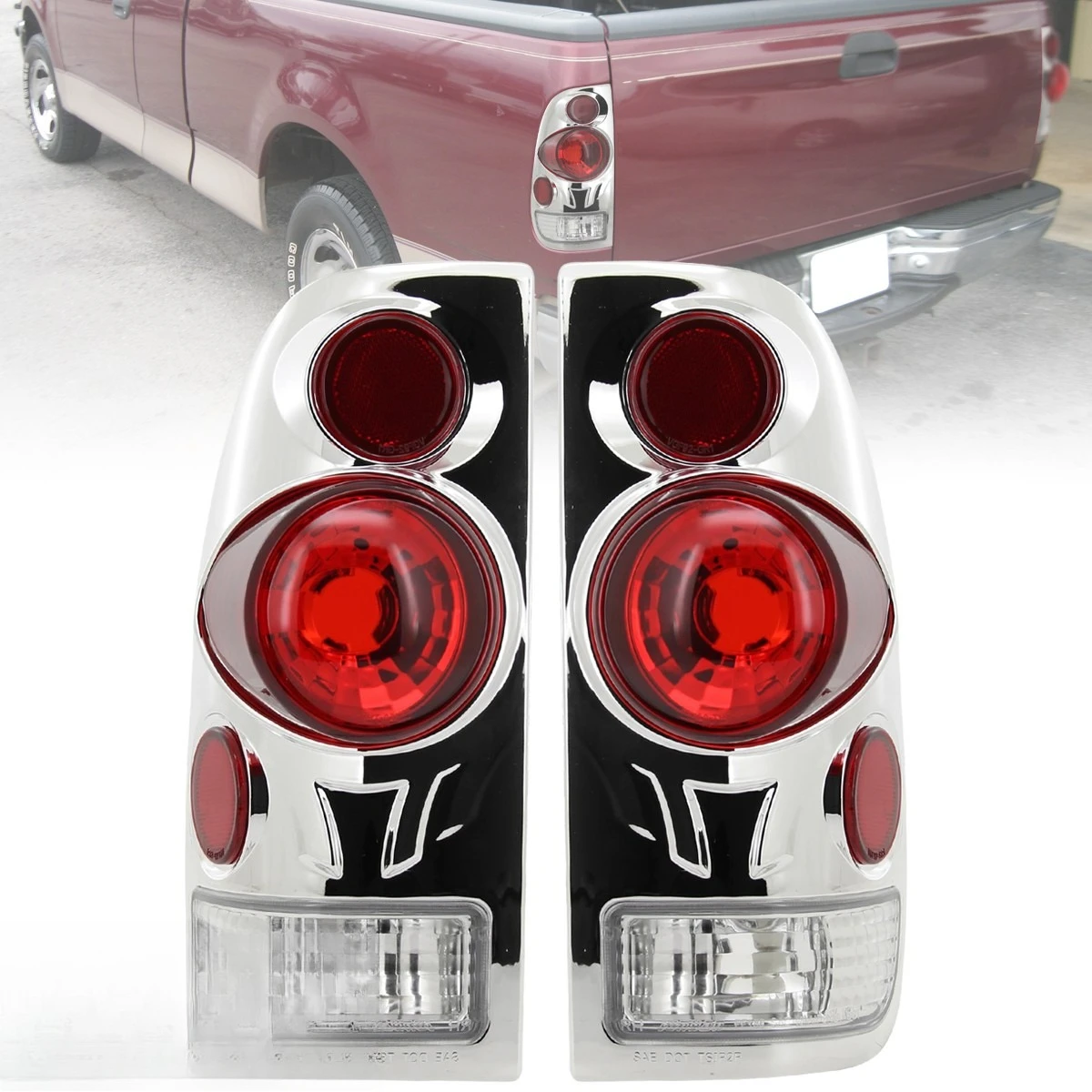 Tail Lights Fits 1997-2003 Ford F150 Styleside Pickup 3D Retro Style Brake Lamps
Tail Lights Fits 1997-2003 Ford F150 Styleside Pickup 3D Retro Style Brake Lamps