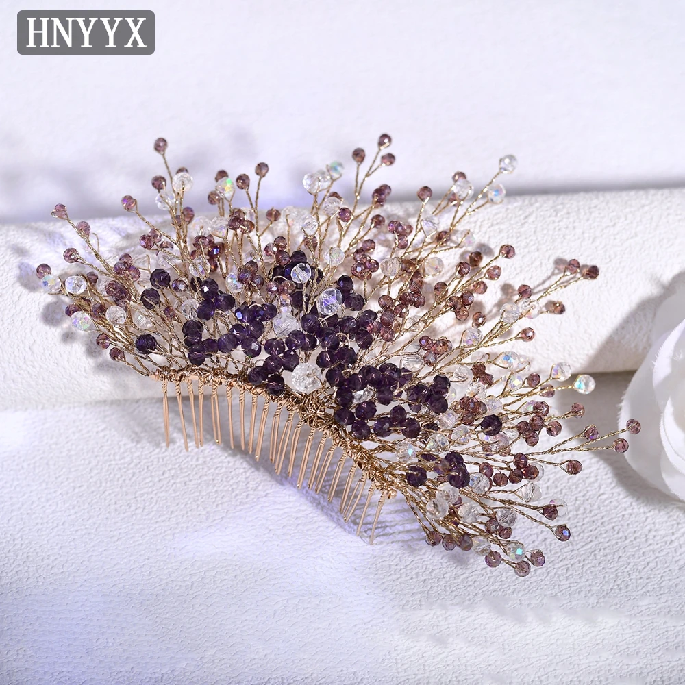 HNYYX Handmade Crystal Hair Comb Purple Elegant Side Comb Classic Bride Crown Headdress Banquet Party Hair Accessories A326
HNYYX Handmade Crystal Hair Comb Purple Elegant Side Comb Classic Bride Crown Headdress Banquet Party Hair Accessories A326