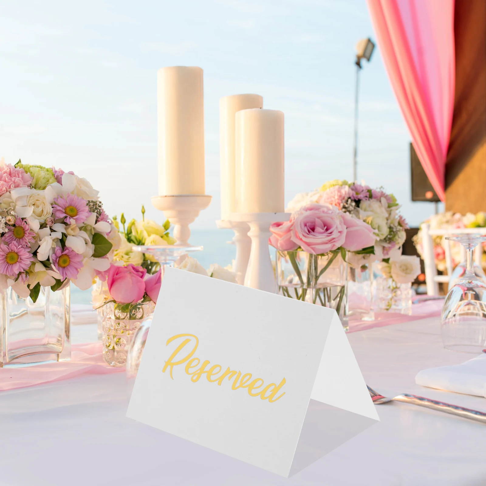 50pcs Reserved Table Signs Double Sided Gold Foil Wedding Party Cards 3x4 Inch Stable Tent Design Lightweight Paper
50pcs Reserved Table Signs Double Sided Gold Foil Wedding Party Cards 3x4 Inch Stable Tent Design Lightweight Paper