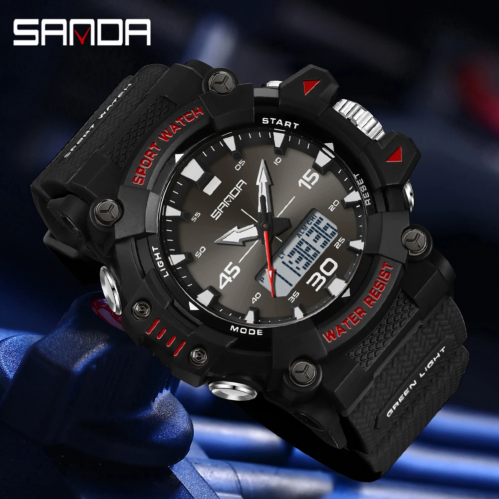 SANDA Фирменная Новинка 6291, студенческие электронные часы, многофункциональные, с двойным дисплеем, водонепроницаемые, светодиодные, ночники, студенческие электронные часы
SANDA Фирменная Новинка 6291, студенческие электронные часы, многофункциональные, с двойным дисплеем, водонепроницаемые, светодиодные, ночники, студенческие электронные часы