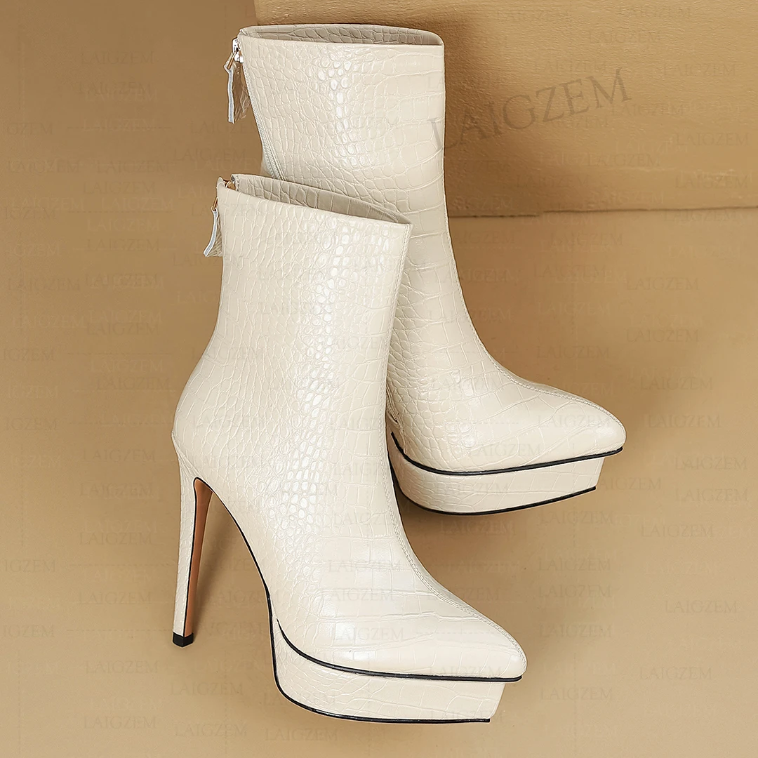 LAIGZEM/женские ботильоны из натуральной кожи с крокодиловым принтом, 13 см, тонкие высокие каблуки на молнии, вечерние клубные туфли для косплея, женские размеры 33 39 40
LAIGZEM/женские ботильоны из натуральной кожи с крокодиловым принтом, 13 см, тонкие высокие каблуки на молнии, вечерние клубные туфли для косплея, женские размеры 33 39 40
