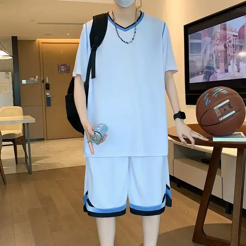 Men Fake Two Piece V Neck Quick Dry Short Sleeve Basketball Suit Sports Training Running Casual Wear
Men Fake Two Piece V Neck Quick Dry Short Sleeve Basketball Suit Sports Training Running Casual Wear