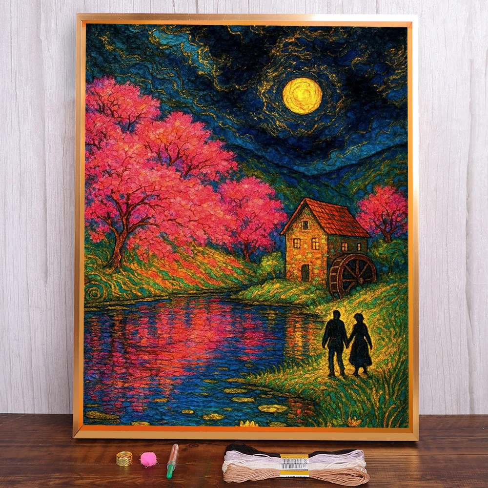 Landscape Moon Night Lake Cross-Stitch DIY Embroidery Set Painting Handicraft Handiwork Craft Different Promotions Home Decor
Landscape Moon Night Lake Cross-Stitch DIY Embroidery Set Painting Handicraft Handiwork Craft Different Promotions Home Decor
