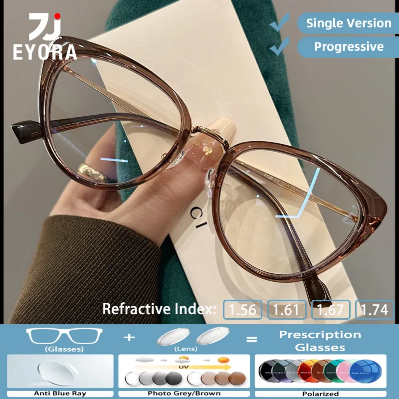 EYORA Ultra-light TR Cat Eye Reading Glasses for Women Myopia and Hyperopia Anti Blue Light Progressive Photochromic Glasses
EYORA Ultra-light TR Cat Eye Reading Glasses for Women Myopia and Hyperopia Anti Blue Light Progressive Photochromic Glasses