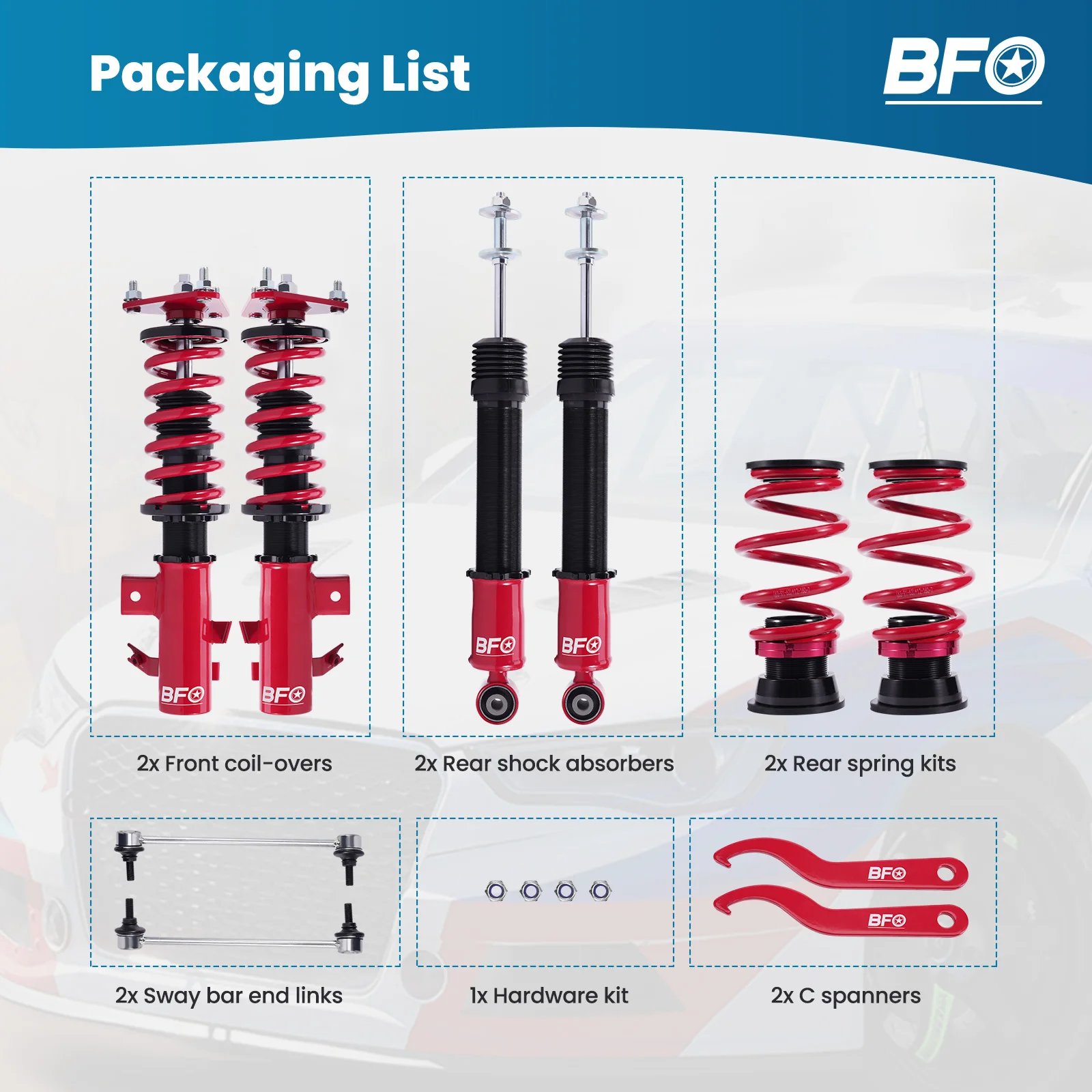 BFO Coilovers, Suspension Struts For Honda CIVIC DX LX EX SE 2012-2015 Shock Spring Strut,
BFO Coilovers, Suspension Struts For Honda CIVIC DX LX EX SE 2012-2015 Shock Spring Strut,