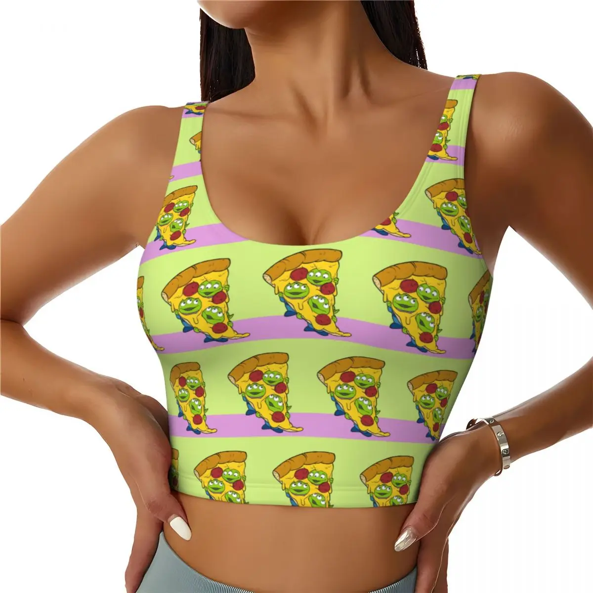 Custom Toy Story Aliens Cartoons Sports Bra Women's High Impact Workout Yoga Crop Top
Custom Toy Story Aliens Cartoons Sports Bra Women's High Impact Workout Yoga Crop Top